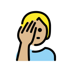 How Person Facepalming: Medium-Light Skin Tone emoji looks on Openmoji.