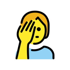 How Person Facepalming emoji looks on Openmoji.