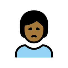 How Person Frowning: Medium-Dark Skin Tone emoji looks on Openmoji.