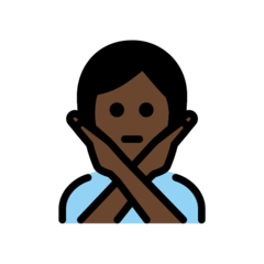 How Person Gesturing NO: Dark Skin Tone emoji looks on Openmoji.