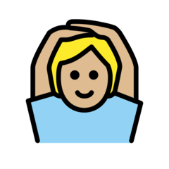 A quoi ressemblent les emoji Personne faisant un geste d’acceptation: peau moyennement claire sur Openmoji.