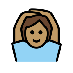 Cómo se ve el emoji Persona haciendo el gesto de &quot;de acuerdo&quot;: tono de piel medio en Openmoji.