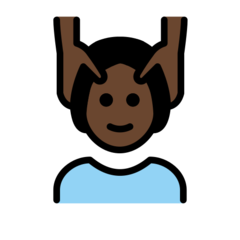 How Person Getting Massage: Dark Skin Tone emoji looks on Openmoji.