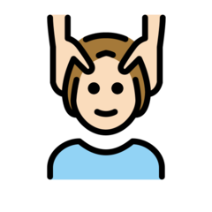 Jak wygląda emoji Osoba podczas masażu: karnacja jasna w Openmoji.