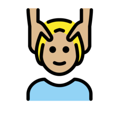 How Person Getting Massage: Medium-Light Skin Tone emoji looks on Openmoji.