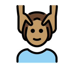 How Person Getting Massage: Medium Skin Tone emoji looks on Openmoji.