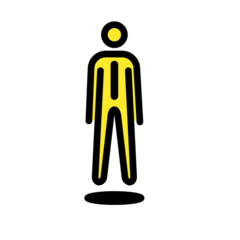 Como o emoji do Homem de terno levitando é exibido no Openmoji.