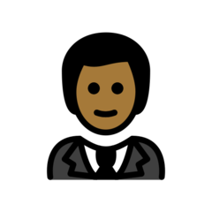 How Person in Tuxedo: Medium-Dark Skin Tone emoji looks on Openmoji.