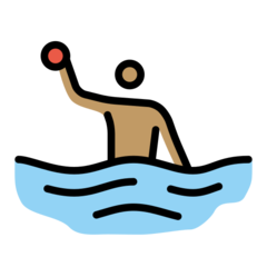 Como o emoji do Pessoa jogando polo aquático: pele morena é exibido no Openmoji.