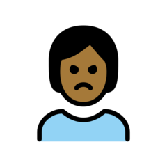 How Person Pouting: Medium-Dark Skin Tone emoji looks on Openmoji.