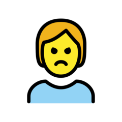 How Person Pouting emoji looks on Openmoji.