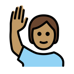 How Person Raising Hand: Medium Skin Tone emoji looks on Openmoji.