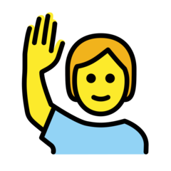 How Person Raising Hand emoji looks on Openmoji.