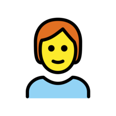 Hvordan Voksen: rødt hår emoji ser ut på Openmoji.