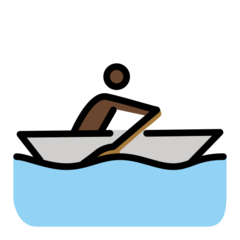 How Person Rowing Boat: Dark Skin Tone emoji looks on Openmoji.