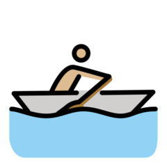 How Person Rowing Boat: Medium-Light Skin Tone emoji looks on Openmoji.