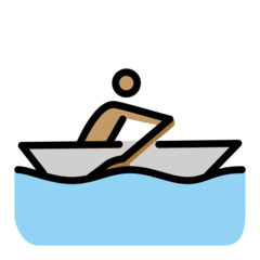 How Person Rowing Boat: Medium Skin Tone emoji looks on Openmoji.