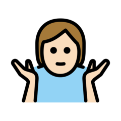 How Person Shrugging: Light Skin Tone emoji looks on Openmoji.