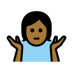 How Person Shrugging: Medium-Dark Skin Tone emoji looks on Openmoji.