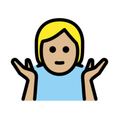 How Person Shrugging: Medium-Light Skin Tone emoji looks on Openmoji.