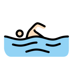 How Person Swimming: Light Skin Tone emoji looks on Openmoji.