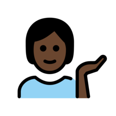 How Person Tipping Hand: Dark Skin Tone emoji looks on Openmoji.