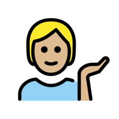 A quoi ressemblent les emoji Personne paume vers le haut: peau moyennement claire sur Openmoji.