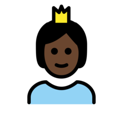 A quoi ressemblent les emoji Personne avec une couronne : peau foncée sur Openmoji.