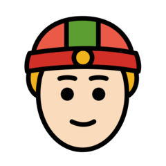 A quoi ressemblent les emoji Homme avec casquette chinoise: peau claire sur Openmoji.