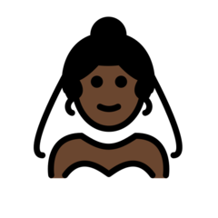 How Person with Veil: Dark Skin Tone emoji looks on Openmoji.