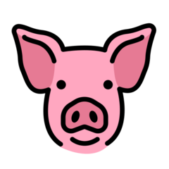 How Pig Face emoji looks on Openmoji.