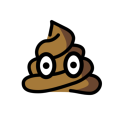 Hvordan Bæsj emoji ser ut på Openmoji.