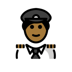 Jak wygląda emoji Pilot: karnacja średnio ciemna w Openmoji.