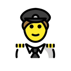 How Pilot emoji looks on Openmoji.