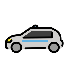 Bagaimana Mobil polisi emoji terlihat di Openmoji.