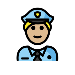 How Police Officer: Medium-Light Skin Tone emoji looks on Openmoji.