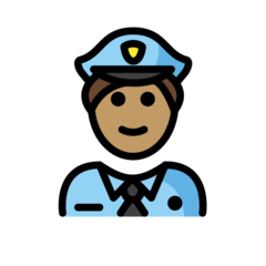 Wie Polizist(in): mittlere Hautfarbe Emoji auf Openmoji aussieht.