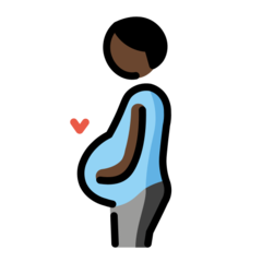 Pregnant Man Dark Skin Tone Emoji