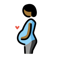 איך בהריון: גוון עור כהה בינוני emoji נראה על Openmoji.