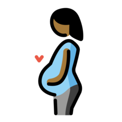 How Pregnant Woman: Medium-Dark Skin Tone emoji looks on Openmoji.