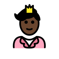 A quoi ressemblent les emoji Prince : peau foncée sur Openmoji.