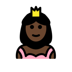 How Princess: Dark Skin Tone emoji looks on Openmoji.