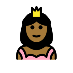 How Princess: Medium-Dark Skin Tone emoji looks on Openmoji.