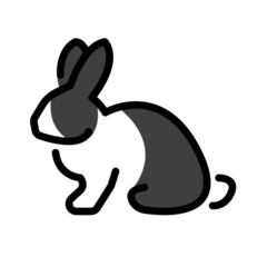 How Rabbit emoji looks on Openmoji.