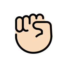 How Raised Fist: Light Skin Tone emoji looks on Openmoji.