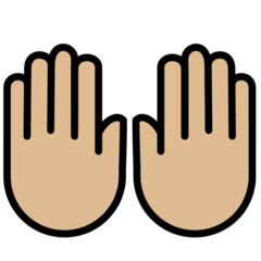 How Raising Hands: Medium-Light Skin Tone emoji looks on Openmoji.