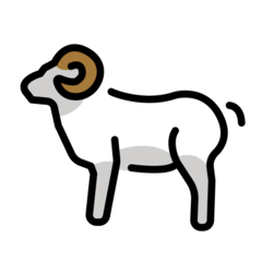 How Ram emoji looks on Openmoji.