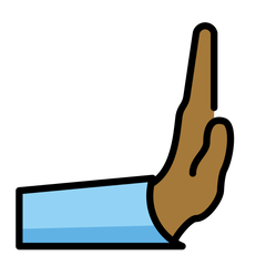 Hvordan Hånd skubber mod højre: medium til mørk teint emoji ser ud på Openmoji.