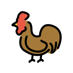 How Rooster emoji looks on Openmoji.