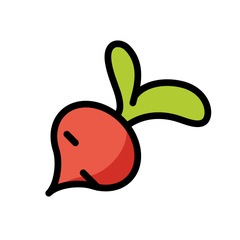 根菜の絵文字がOpenmojiでどのように見えるか。